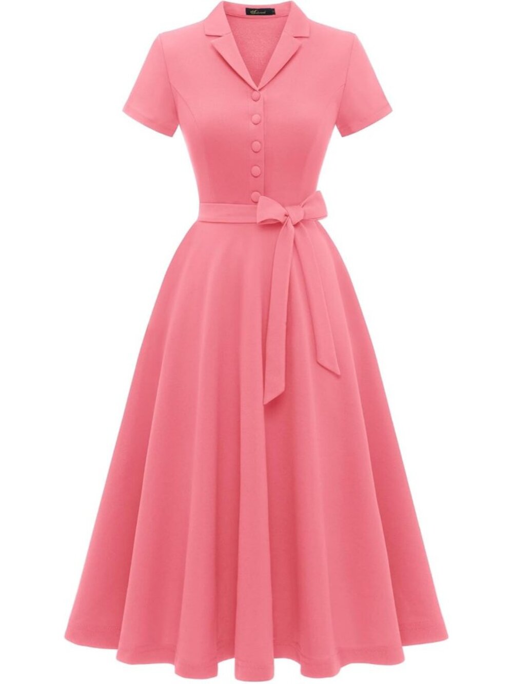 Wedtrend Women's Short Sleeve Cocktail Party Dress Work Church Dress -Peach